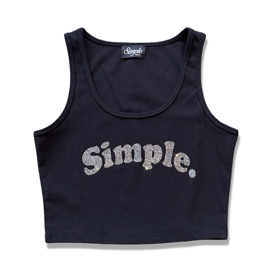 ladies rhinestone cropped tanks